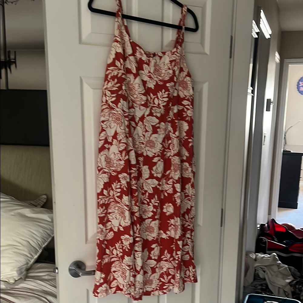 Old Navy Red and White Floral Dress